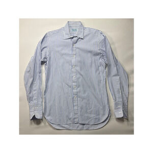 Hilditch & Key Men's French Cuff White Striped Button Dress Shirt 15-1/2 39cm*